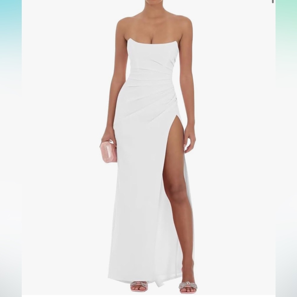 WHITE! Never worn. Formal dress